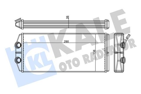 Kalorifer Radyatörü Partner 08 Berlıngo 08 1.6 Hdı-Vtı P407 04 C4 06 C5 08 1.6 Hdı-Thp 290X129X26 Al