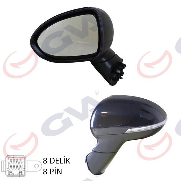 DIŞ DİKİZ AYNASI SOL RIO 13 ELEKTRIKLI ISITMALI KATLANIR SİNYALLİ KONVEKS 8 FİŞ VM-760NEBL