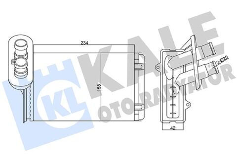 Kalorifer Radyatörü A3-Caddy-Golf-Jetta-Polo-Ibıza-Cordoba-Octavıa-1.4-1.6-1.8-1.9Tdı-2.0 234X156