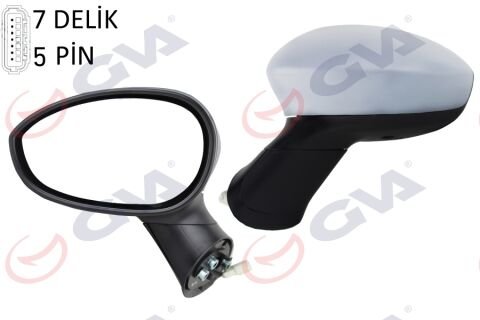DIŞ DİKİZ AYNASI SOL GRANDE PUNTO 06 LINEA 07 ELEKTRİKLİ ISITMALI ASTARLI SENSÖRLÜ KONVEKS 5 FİŞ VM-6156EHPL