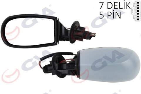 DIŞ DİKİZ AYNASI SOL PUNTO 04 ELEKTRİKLİ ISITMALI SİYAH ASTARLI KONVEKS VM-156EHPL