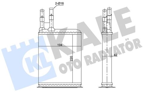 Kalorifer Radyatörü Ducato-Boxer-Jumper 94-02 220X195X42