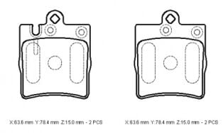 A0034205220 - Mercedes C Class- W203- 00/07; Arka Fren Balatası (Kablosuz)(Disk) (63.6X78.4X15) (Bramax)