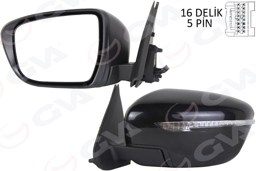 DIŞ DİKİZ AYNASI ELEKTİRİKLİ SİNYALLİ SİYAH NISSAN JUKE 2015-2017