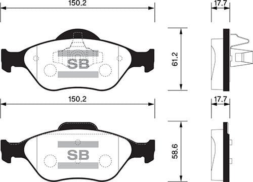 ÖN BALATA FIESTA 1.4TDCİ ABSLİ 00 FUSION 02 MAZDA 121 96 MAZDA 2 03