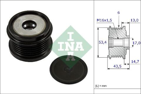 Alternatör Kasnağı 43.5Mm Cmax-Fıesta Vı-Focus Iıı-Kuga Iı-Transit-Connect-Courıer 1.5-1.6-2.0Tdci