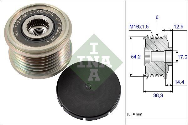 ALTERNATÖR KASNAĞI RULMANLI P206-207-307-308-406-407-PARTNER-C2-C3-C4-C5-C8-XSARA 1.4-1.6-2.0HDI