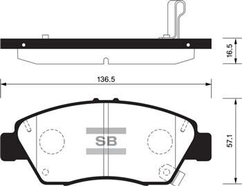 ÖN FREN BALATA BÜYÜK TİP HONDA CIVIC 1.6L B16A2 VTEC 16v 160hp 96-98 / 1.4L D14 3 kapı - hatchback 01-05 kalınlık : 16.50 mm