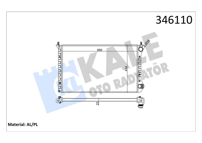 Radyatör Doblo-Doblo Cargo 1.4 10/05 1.6-1.9D 01 Mek Ac Al/Pl/Brz