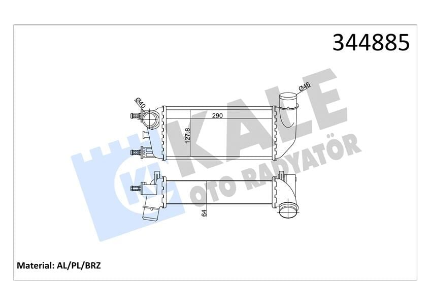 Turbo Radyatörü Intercooler Fıat 500 1.3 Dmtj 08 Ford Ka 1.3 Tdci 08 Al/Pl/Brz