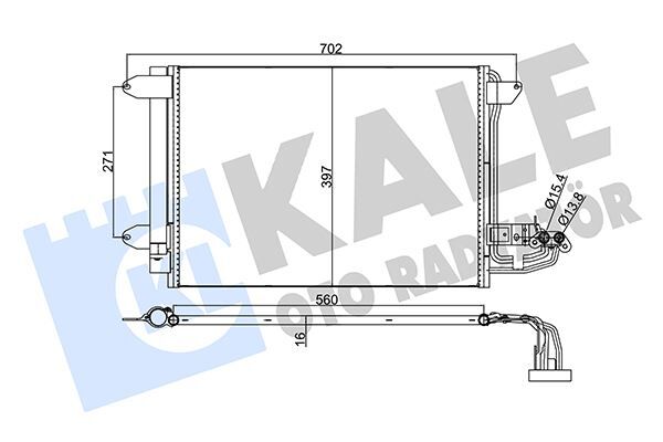 KLİMA KONDENSERİ A3-LEON-TOLEDO-OCTAVIA-CADDY III-GOLF V-VI-JETTA IV-TOURAN AL/AL 580x391x16