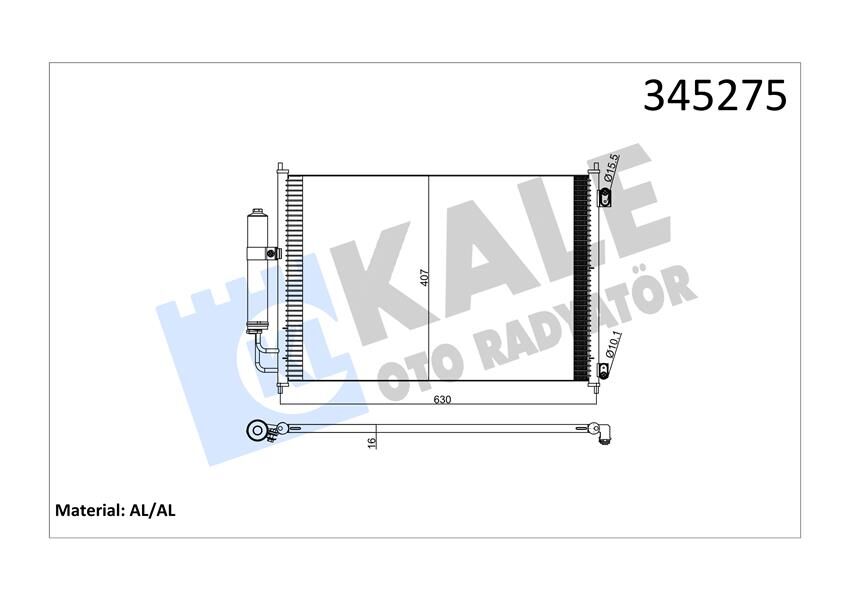 Klima Kondenseri Nıssan X-Trail Dizel-Benzin 07 642X388X16 Oto.-Mek. Al/Al