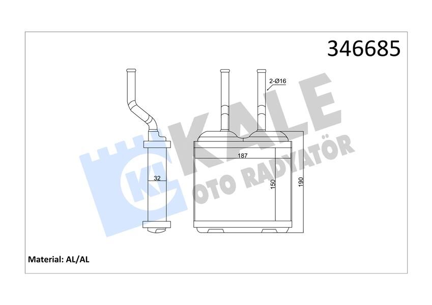 Kalorifer Radyatörü Corsa B 93-00 -Tıgra 94-98 -Combo 182X155