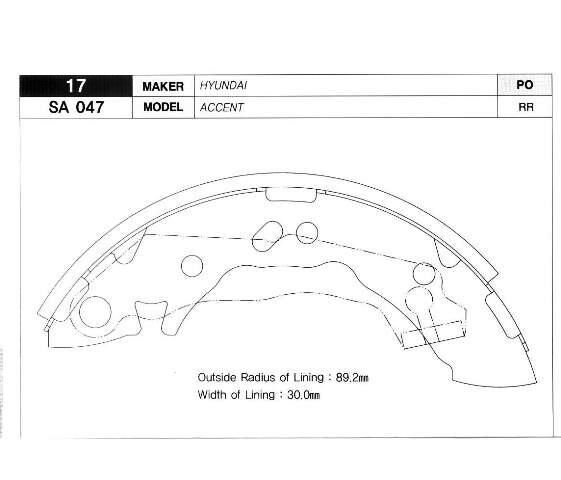 Arka Kampana Pabuç Balata Hyundaı Accent 1.3L 1.5L 4G13 4G15 95-00 / Atos 1.0L 1.1L 98-