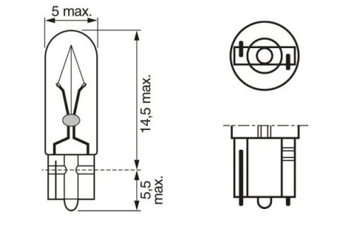 1987302931 AMPUL ECO 12V 1.2W KÜÇÜK DİPSİZ GÖSTERGE DUYSUZ W2x4.6d