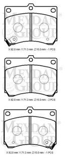 Mazda 323- Lantıs- 95/98; Ön Fren Balatası (disk) (92x71,3x15) (daıwa) - F1CZ-2001B