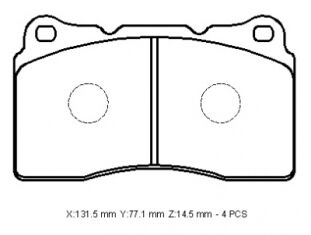 9851050 - Alfa Romeo 159- 06/11; Ön Fren Balatası (Kablosuz)(Disk) (131,5X77,1X14,5)(Bramax)