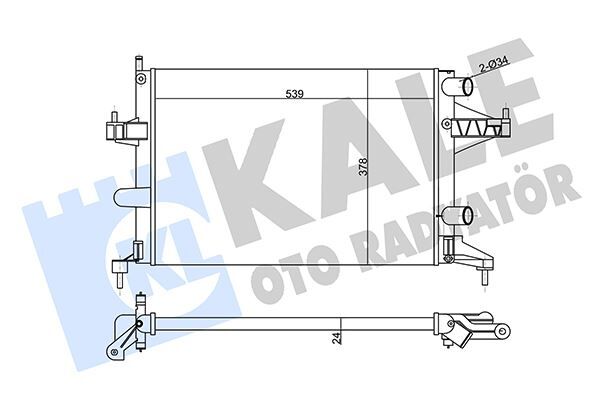 Radyatör Brazıng Corsa C-Combo-Tıgra 1.0-1.2-1.2 16V-1.4-1.4 16V Ac Klimasız Mek 539X378X24 1300236-9201955-25555161-24445162