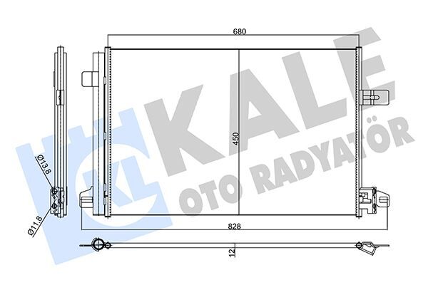 Kondenser Volkswagen Transporter Vı-Multıvan Vı 2.0Tdı 15 12V Kurutuculu 12Mm Al/Brz 664X450.5X12
