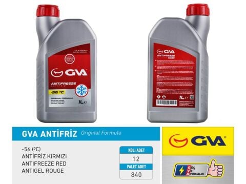 ANTİFRİZ 1 LT -56 C KIRMIZI LONG LİFE Koli 12 Ad ORGANIK
