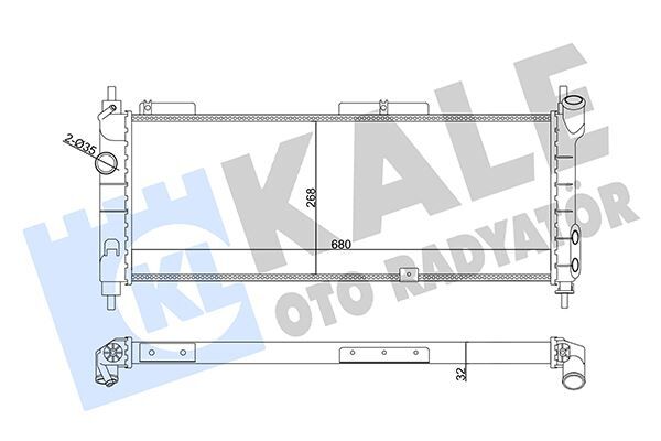 Su Radyatörü Opel Corsa B-Combo-Tıgra 1.2I 1.4I 1.6I 16V 93 Mt Ac Mekanik 680X268X32