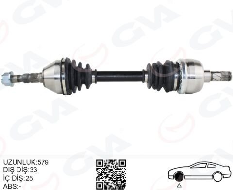 KOMPLE AKS SOL OPEL ASTRA H 1.9 DTL 04-14 -ZAFIRA B 05-15 579mm