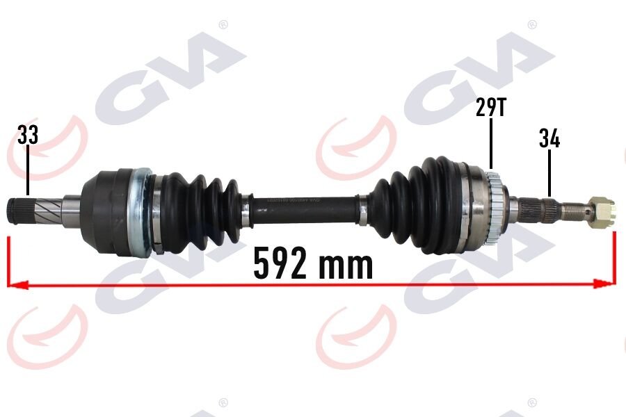 Komple Aks Sol Opel Vectra A 1.8-2.0 88-95 -Astra F 92-98 -Calıbra A 89-97 Abs Li 29Diş 592Mm