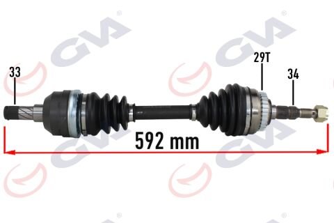 Komple Aks Sol Opel Vectra A 1.8-2.0 88-95 -Astra F 92-98 -Calıbra A 89-97 Abs Li 29Diş 592Mm