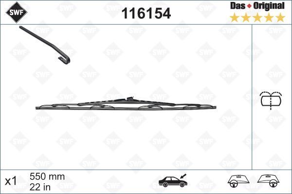Sılecek Supurgesı On Sag 550Mm Mercedes Vıto W638 97 03 Swf