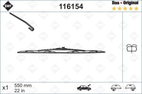 Sılecek Supurgesı On Sag 550Mm Mercedes Vıto W638 97 03 Swf