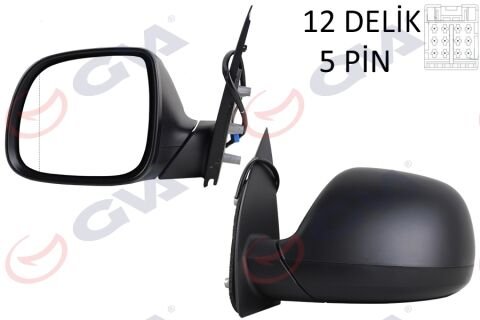 Dış Dikiz Aynası Sol Transporter T7 15 Elektrikli Isıtmalı Sensörlü Radıo Antenli Asferik Vm-6373Ehal