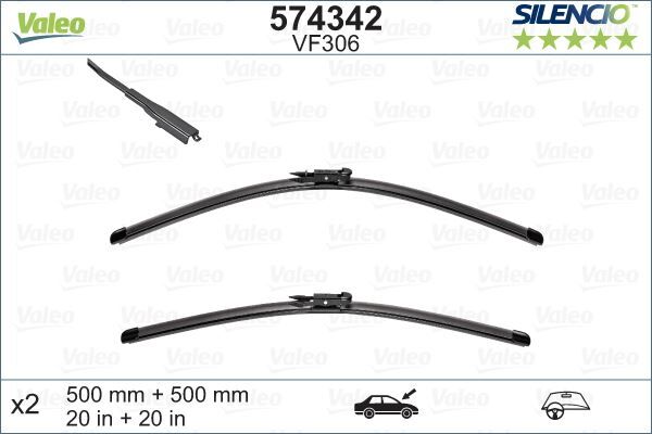 Valeo Silencio X-Trm Flat Blade Vm306 X2 500 500 Mm Bmw 1-Series