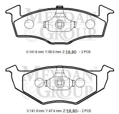 1Jh0698151B - Volkswagen Polo- Classıc- 96/01; Ön Fren Balatası (Disk) (141,6X50X18,80/141,6X47,4X18,80) (Bramax)