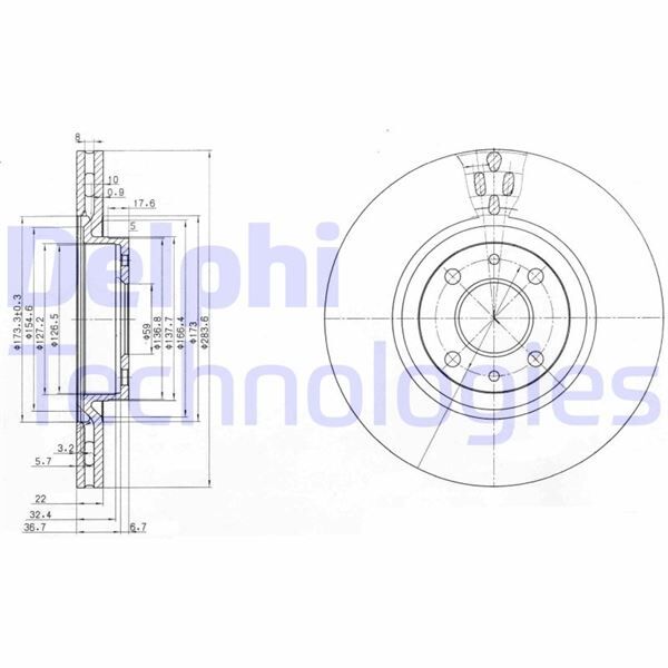 Ön Fren Aynası Fıat Doblo 05 Idea 04 Lınea 09 Fıorıno 09 Bravo 01 Stılo 01 284X22X 4 Delik Havalı