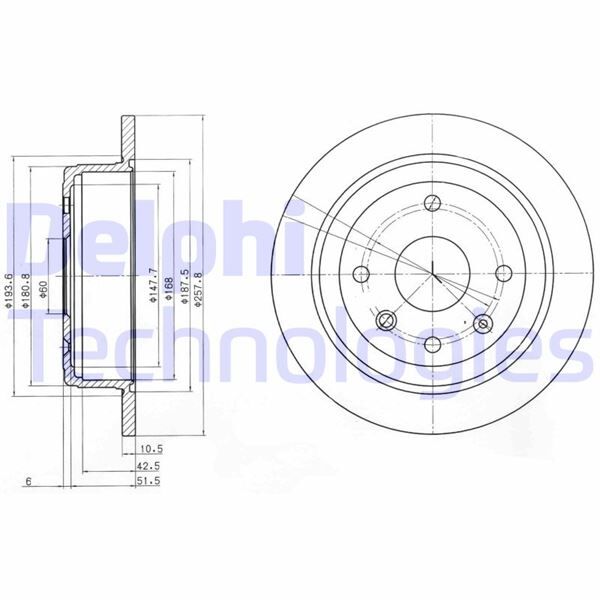 Arka Fren Diski Aveo 05 13 Lacettı 2005 Nubıra 2005 Optra 2003-2008 257X10.5X60X4Dl Dolu