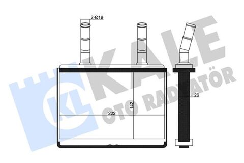KALORİFER RADYATÖRÜ HYUNDAI STAREX 2.5L D4BH. 4D56 TC TCI 04-10 H100 2.5L D4BH Kamyonet 04-12 / KIA BONGO K2500 2.5L D4BH TCİ 03- - ALEMİNYUM