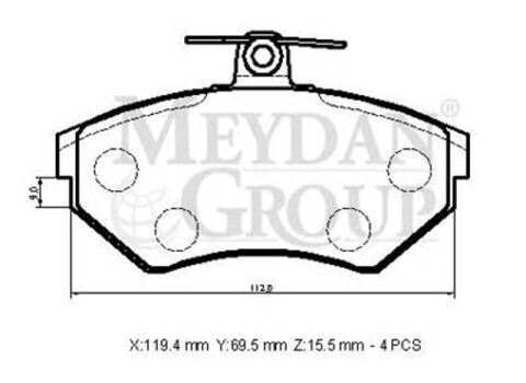 357698151E - Seat Toledo- 96/98; Ön Fren Balatası (Disk) (119,4X69,5X15,5) (Bramax)