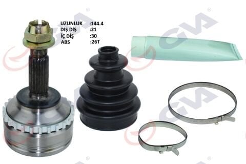 AKS KAFASI DIŞ ÖN CLIO II 1.4i 16V 98-05 KANGOO 98-08 ABS Lİ 26DİŞ 21x30x52.2 144.5mm
