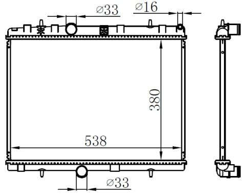 Radyatör 307-407-C4-C5-Berlıngo-Partner1.6-1.8-2.0 Hdi Ac Klimasız Mek 380X552X26