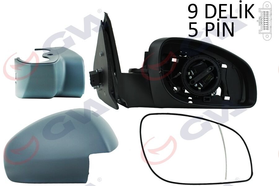 DIŞ DİKİZ AYNASI SAĞ VECTRA C 03 ELEKTRİKLİ ISITMALI ASTARLI ASFERİK 5 FİŞ VM-966EHPR