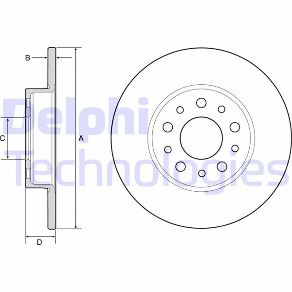Fren Diski Arka Fıat 500 L 12 Egea 15 1.0 1.3 Mtj 1.4 1.6 Mtj 15 251X41X5 Delik