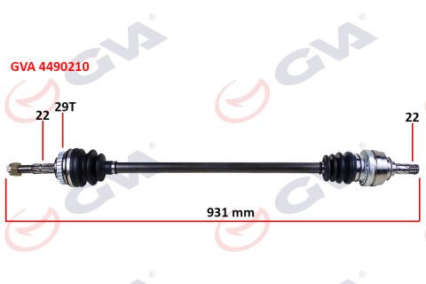 KOMPLE AKS SAĞ CORSA C-COMBO 1.2-1.4 16V 1.3 CDTI-1.7DTI 00-06 29 DİŞ ABS Lİ 931mm