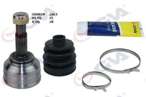 AKS KAFASI DIŞ ÖN DACIA LOGAN-SANDERO 1.4-1.6 04-12 21x28x49 137.5mm