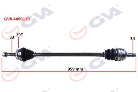 KOMPLE AKS SAĞ VECTRA B 1.6İ-1.8İ-2.0İ 95-03 ABS Lİ 29 DİŞ 959mm