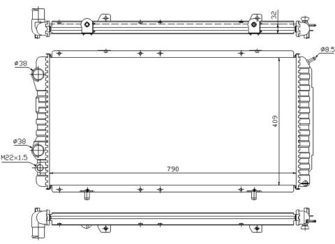 Radyatör Boxer-Ducato-Jumper 97-02 1.9D-2.5D-2.8Hdı Ac Mek 790X415X34