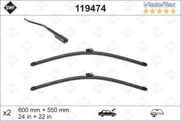Sılecek Supurgesı Takımı 600Mm / 550Mm Mercedes C257 W213 S213 A238 C238 Swf