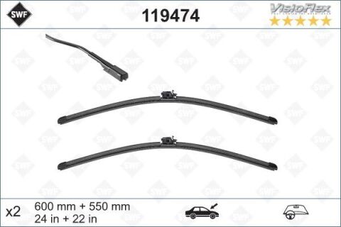 Sılecek Supurgesı Takımı 600Mm / 550Mm Mercedes C257 W213 S213 A238 C238 Swf
