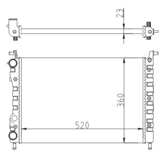 Radyatör Palıo-Albea-Strada 96 1.2-1.4-1.6 16V Klimasız Mek 522X359X23