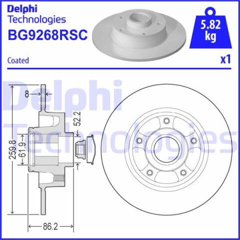 Arka Fren Diski Renault Megane Iv 15 Dış Cap: 260 Mm K:86 Mm 5 Delik