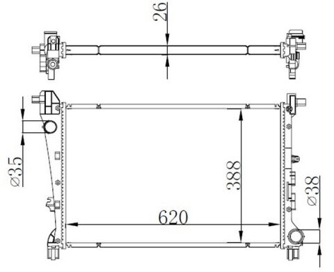 Radyatör Fıat Egea 1.3-1.6 Multijet-1.4 Al-Pl-Brz 620X398X26